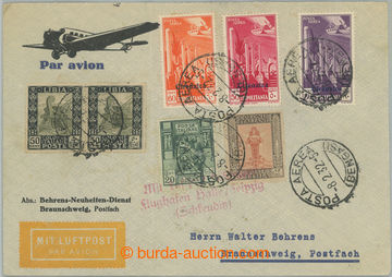 262808 - 1932 reg airmail postcard sent from Benghazi to Braunschweig