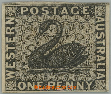 262820 - 1854 SG.1, Black Swan 1P black; very fine piece with part or