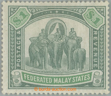 262840 - 1907 SG.48, Sloni $1 grey-green; bezvadná, kat. £130