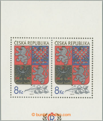 262841 - 1993 Pof.A10 VV, aršík Velký státní znak 8Kč, odlišn