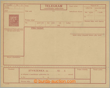 262875 - 1927 CTÚ4A, telegram s posečkaným vyúčtováním Znak 40