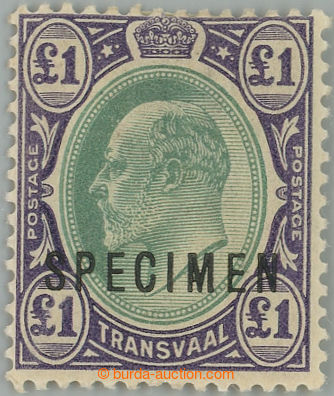 262888 - 1903 SG.258s, Edvard VII. £1 zelená / fialová s přetiske