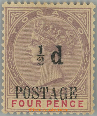 262891 - 1896 SG.33a, přetisková fiskální Viktorie ½P/4P, varian