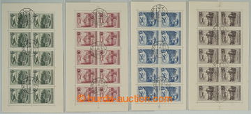 262898 - 1951 Pof.PL L33-L36, Spa 6Kčs - 20Kčs, complete set blk-of