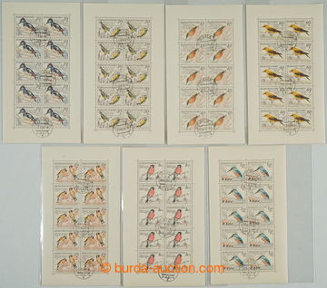 262902 - 1959 Pof.PL1078-1084, Birds, complete set blk-of-10 with han