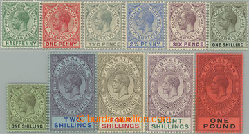 262913 - 1912-1924 SG.76-85, George V. ½P - £1; complete set hinged