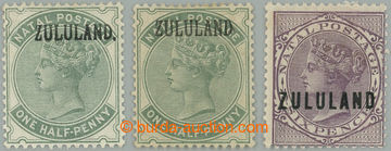 262916 - 1888-1893 SG.12-13, 16, overprint Victoria ½P and overprint