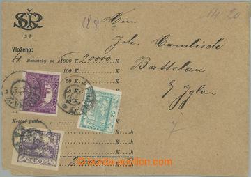 262923 - 1919 BANKOVNÍ CENNÉ PSANÍ on/for 20.000CZK, envelope with