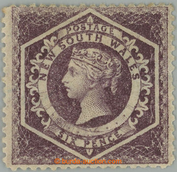 262926 - 1860-1872 SG.165a, Viktorie 6P purple s PRŮSVITKOU 5 NAMÍS