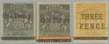 262930 - 1896 SG.51-53, Provisorium Bulawayo Znak 3P s přetiskem ONE