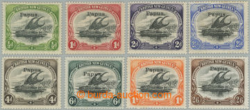 262936 - 1907 SG.38-45, Lakatoi ½P-2Sh6P, local overprint PAPUA, ove