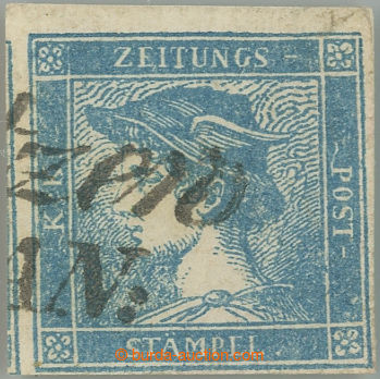 262942 - 1851 Ferch.6Ia, Blue Mercury Type Ia, GERIPPTES PAPIER; very