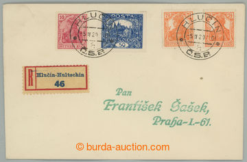 262948 - 1920 PŘIČLENĚNÉ ÚZEMÍ / HLUČÍN (Hultschin), R-dopis 