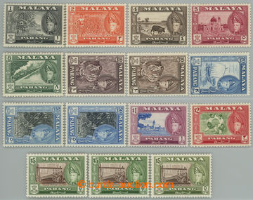 262949 - 1957-1962 SG.75-86, Sultán Abu Bakar - Motivy, 1c- $5, komp