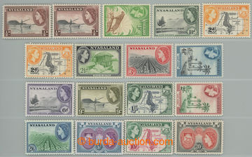 262958 - 1953-1954 SG.173-187, Alžběta II. - Motivy ½P - 20Sh, kom