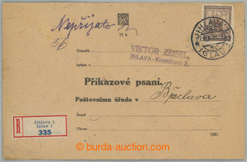 262962 - 1930 order letter, formulářová envelope, Czech variety fr