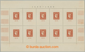 262988 - 1949 Mi.Klb.851 (Bl.4), complete printing sheet with 10 mini