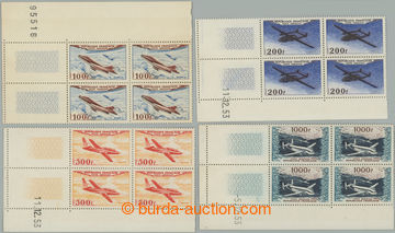 263001 - 1954 Mi.987-990, Airmail 100F - 1.000F, complete set in corn