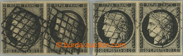 263008 - 1849 Mi.3x, 3x, Ceres 20c REPUB. FRANC., sestava 2ks vodorov