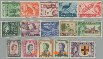 263021 - 1955 SG.188-202, Elizabeth II. - Motives 1c - $5; complete m