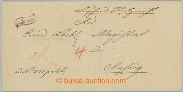 263044 - 1829 CZECH LANDS / letter with red cancel. „v. Auscha“, 