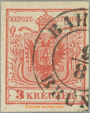 263045 - 1850 Ferch.3M I; Coat of arms 3 Kreuzer GRAVUR TYPE 0-0; ver