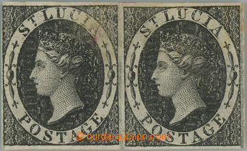 263129 - 1864 PLATE PROOF  SG.11a, Victoria 1C black, imperforated ho