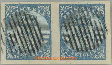 263157 - 1855 Mi.1, Coat of arms 4Sk blue, horizontal pair with oval 