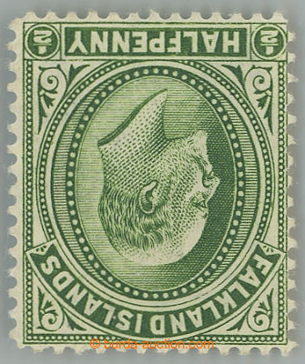 263169 - 1904-1912 SG.43aw,  Edward VII. ½P green, wmk Mult Crown CA