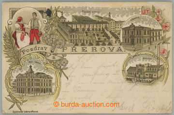 263193 - 1898 PŘEROV - barevná litografická koláž, pivovar, hote