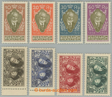 263208 - 1928 Mi.82-89, Johann II. 10Rp - 5Fr; po nálepce, bezvadné