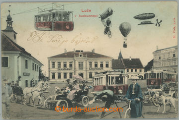 263243 - 1907 LUŽE - v budoucnosti, koláž, balon, vzducholodi, tra