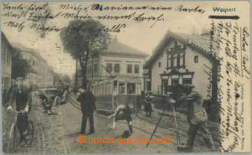 263246 - 1904 VEJPRTY (Weipert) - in/at future,  B/W. collage, tram, 