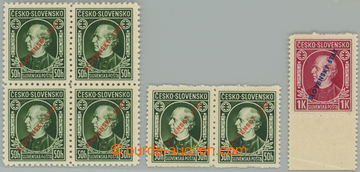 263250 - 1939 Sy.23B, 23C, 24C, Hlinka 50h green, block of four with 