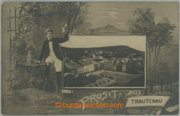 263254 - 1907 TRUTNOV (Trautenau) -  B/W photo collage pivař with pi