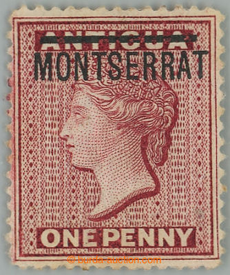 263255 - 1876-1883 SG.1b, Victoria 1P red with overprint MONTSERRAT w