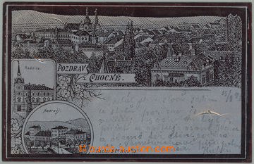 263260 - 1899 CHOCEŇ - collage on/for metal folii, general view, tow