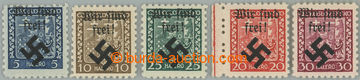 263265 - 1939 MÄHRISCH OSTRAU / Mi.1-5, Coat of arms 5h - 30h; compl