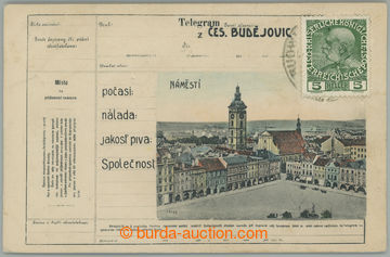 263284 - 1908 ČESKÉ BUDĚJOVICE - koláž, Telegram se záběrem n