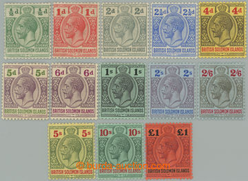 263311 - 1914-1923 SG.22-38, George V. ½P - £1, complete set, as al