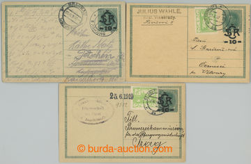 263334 - 1919 CDV1a, Large Monogram - Charles 10/8h, comp. of 3 used 