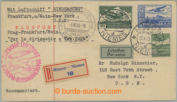 263346 - 1936 ZEPPELIN / 10. Nordamerikafahrt, R+Let-dopis do USA vyf