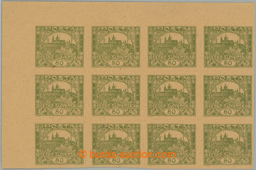 263350 -  PLATE PROOF  values 80h olive, UL blk-of-12, brown ordinary