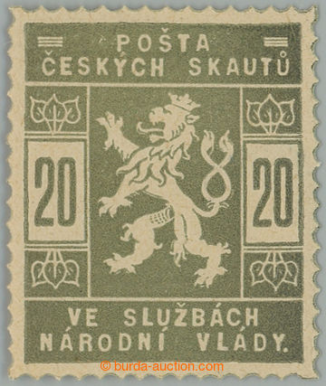 263380 - 1918 PLATE PROOF  values 20h in/at zelenošedé color; light