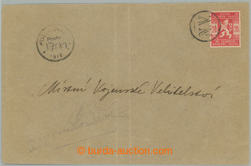 263401 - 1918 letter with Pof.SK2, 20h red cancelled round cancel. N.