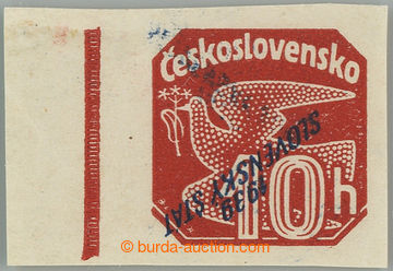 263405 - 1939 Sy.NV5 Pp, Přetisková 10h červenohnědá, levý kraj