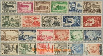 263434 - 1949, 1951 Yv.43-53, 56-67, 2 complete sets Motives 1Fr - 50