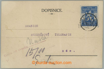 263498 - 1918 CELINOVÁ DOPISNICE / CRV19, Skautská PC 10h blue, Us 