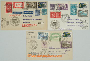 263500 - 1935-1936 ZEPPELIN / sestava 3ks Let-dopisů zaslaných do N