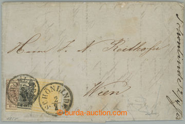 263559 - 1855 letter to Vienna with Coat of arms 6 Kreuzer, MPIII + 2